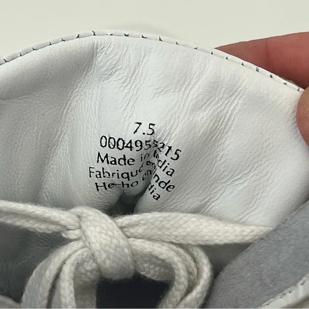 FREE PEOPLE Hayes Woven Leather High Top Sneakers in Ivory - Picture 11 of 13